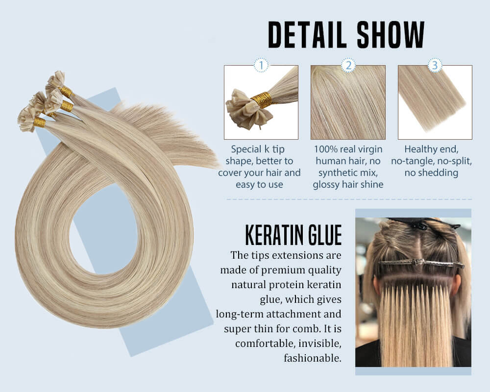 K-tip hair extensions